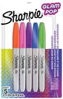 Viltstift sharpie glampop f 5st assorti