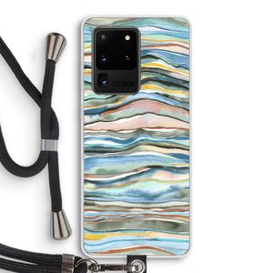 Watercolor Agate: Samsung Galaxy S20 Ultra Transparant Hoesje met koord