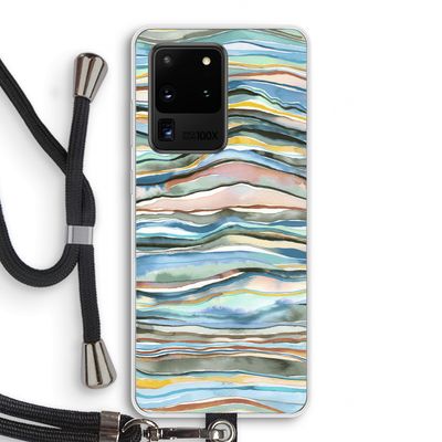 Watercolor Agate: Samsung Galaxy S20 Ultra Transparant Hoesje met koord