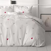 Dekbedovertrek Heartless Dekbedovertrek - Lits-Jumeaux (240x220 cm) - Wit Polyester-katoen - Dessin: Patroon - Sleeptime Elegance -