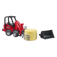 Bruder schaffer compactlader 2630 met hooibalengrijper 1:16