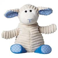 Magnetron knuffel - schaap - wit/blauw - 27 cm - pluhe - warmteknuffel