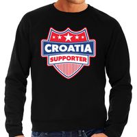 Kroatie / Croatia schild supporter sweater zwart voor heren