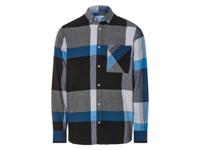 LIVERGY Flanellen heren overhemd (M (39/40), Zwart/wit/blauw)
