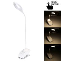 TGX-770 3-grade helderheid Touch Dimmer LED bureaulamp 28 LEDs flexibele Goose nek holle Ring ontwerp oog bescherming lichtinstallatie met Clip & kle