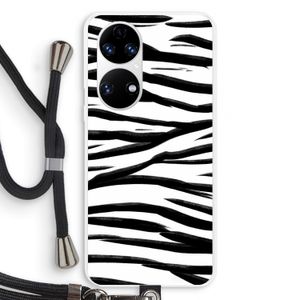 Zebra pattern: Huawei P50 Transparant Hoesje met koord