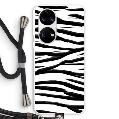 Zebra pattern: Huawei P50 Transparant Hoesje met koord