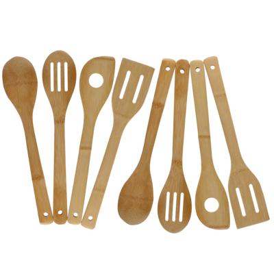 Lepels en spatel set - 8-delig - bamboe hout - keukengerei