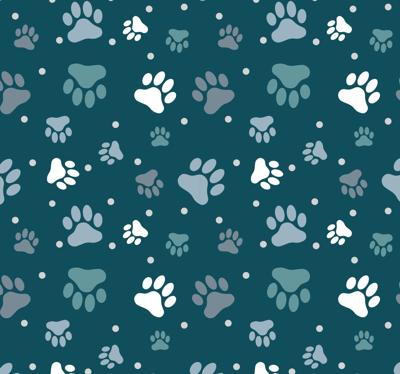 Slaapkamer behang Voetafdrukken van witte en grijze honden