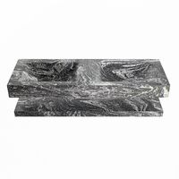 MONDIAZ ALAN-DLUX 130cm planchet Lava. Vrijhangende wastafel CLOUD dubbel zonder kraangat, kleur Lava.
