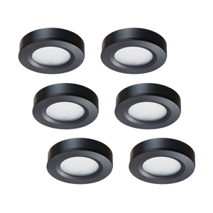 LED-opbouwspot set 6 stuks Adria zwart 3W dimbaar