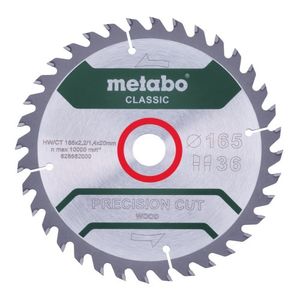 Metabo Accessoires Cirkelzaagblad | Precision Wood Classic | 165x20mm | Z36 WZ 15°/B - 628662000