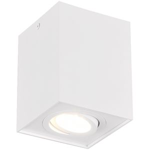 LED Plafondspot - Trion Bisqy - GU10 Fitting - 1-lichts - Vierkant - Mat Wit - Aluminium