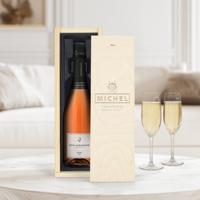 Champagne in gegraveerde kist - René Schloesser rosé (750ml)