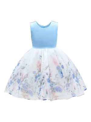Tulleen robe Mabel à fleurs - Bleu