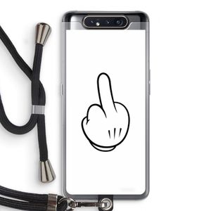 Middle finger white: Samsung Galaxy A80 Transparant Hoesje met koord