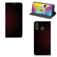 Samsung Galaxy M20 | Hoesje met Magneet | Geruit Rood Samsung Galaxy M20 | Hoesje met Magneet | Geruit Rood