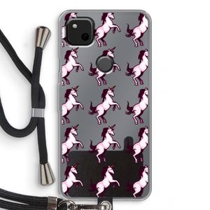Musketon Unicorn: Pixel 4a Transparant Hoesje met koord