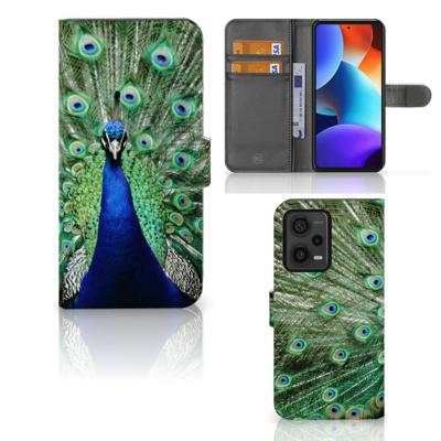 Xiaomi Redmi Note 12 Pro Plus | Telefoonhoesje | Met pasjeshouder | Pauw