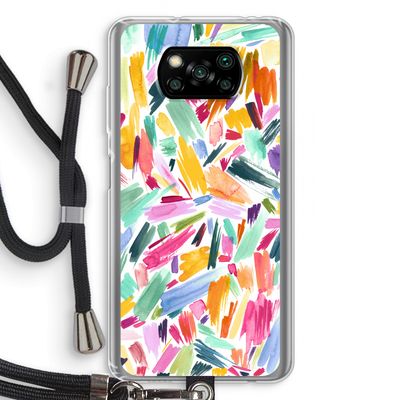 Watercolor Brushstrokes: Xiaomi Poco X3 NFC Transparant Hoesje met koord