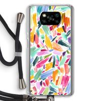 Watercolor Brushstrokes: Xiaomi Poco X3 NFC Transparant Hoesje met koord Watercolor Brushstrokes: Xiaomi Poco X3 NFC Transparant Hoesje met koord