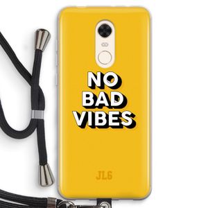 No Bad Vibes: Xiaomi Redmi 5 Transparant Hoesje met koord