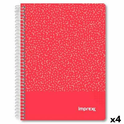 Schrift Imprex Rood A5 80 Lakens (4 Stuks)