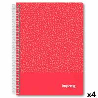 Schrift Imprex Rood A5 80 Lakens (4 Stuks)