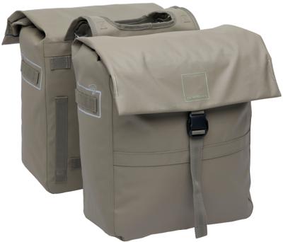 Dubbele fietstas New Looxs Leeds Double - 38 liter - 33 x 18 x 38 cm (2x) - Taupe