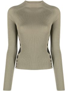 Dion Lee pull Snake Diamond Skivvy en laine - Vert