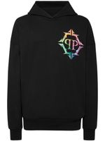 Philipp Plein hoodie en coton à logo imprimé - Noir