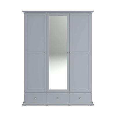 Leen Bakker - Kledingkast Margaux - 202x152x53 Cm - Spaanplaat - Grijs