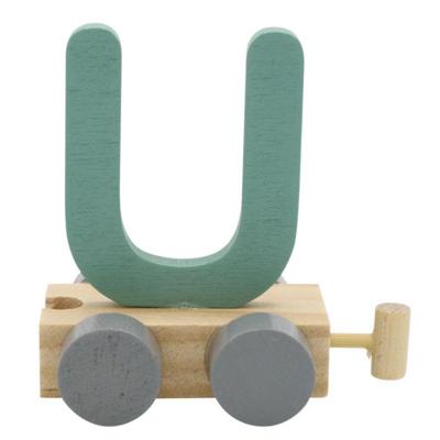JeP kids houten treinletter U-groen