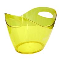 Wijnfles koeler/wijnkoeler Bucket - transparant geel - kunststof - 34 x 25 x 26 cm - IJsemmer
