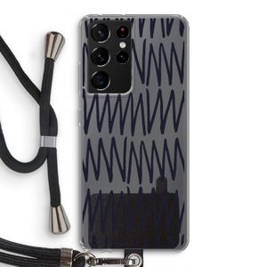 Marrakech Zigzag: Samsung Galaxy S21 Ultra Transparant Hoesje met koord
