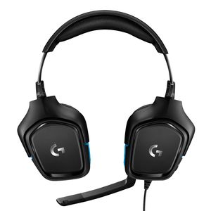 Logitech Gaming G432 Over Ear headset Gamen Kabel 7.1 Surround Zwart, Blauw Volumeregeling, Microfoon uitschakelbaar (mute)