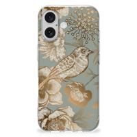 TPU Case voor iPhone 16 plus Vintage Bird Flowers