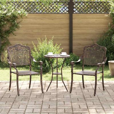 Tuinstoel 2 pcs Brons 55 x 56.5 x 91cm Aluminium