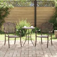 Tuinstoel 2 pcs Brons 55 x 56.5 x 91cm Aluminium