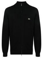 Lacoste cardigan zippé à patch logo - Noir - thumbnail