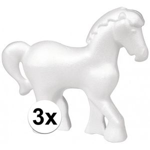 3x Piepschuim paarden 15 cm