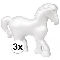 3x Piepschuim paarden 15 cm