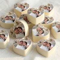 Chocolade Pralines - Hartjes met foto - Praliné - 12 stuks