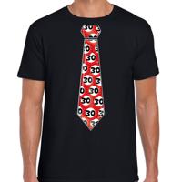 Cadeau T-shirt voor heren - 30 jaar - zwart - stopbord leeftijden - verjaardag