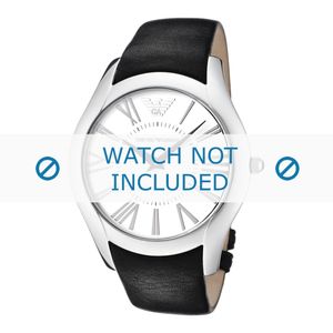 Horlogeband Armani AR2020 Leder Zwart 22mm