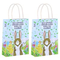 6x stuks pasen thema Easter Time papieren feestzakjes/uitdeelzakjes