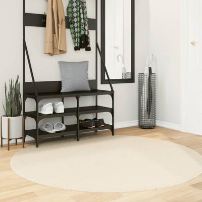 VidaXL Vloerkleed huarte laagpolig zacht wasbaar ø 160 cm crème
