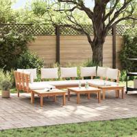 Tuinbankset met kussen met opslag 4 pcs Bruin en Crème