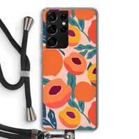 Perzik: Samsung Galaxy S21 Ultra Transparant Hoesje met koord