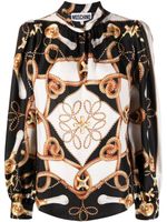 Moschino chemise en soie à motif baroque - Noir